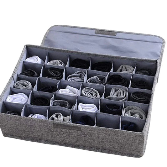 Storage Organizer with Lid Foldable Drawer Divider 24 Cells